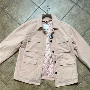 NWT Madewell Pink Quilted Field Jacket with Removable Liner